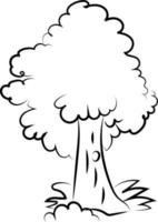 Tree drawing, illustration, vector on white background.