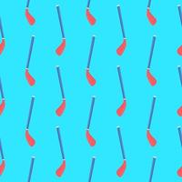 Blue hockey sticks , seamless pattern on a blue background. vector