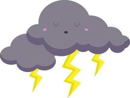 Thunder, illustration, vector on white background.