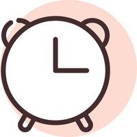 Alarm clock, illustration, vector on a white background.