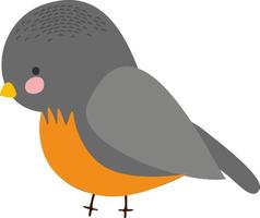 pájaro gris, ilustración, vector sobre fondo blanco.