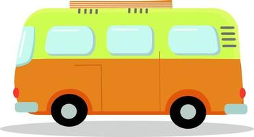 Mini bus, illustration, vector on white background.