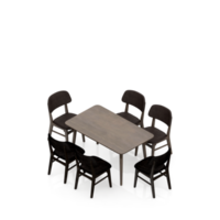 conjunto de mesa isométrica perspectiva 3d render png