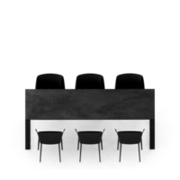 renderização 3d de perspectiva de conjunto de mesa isométrica png