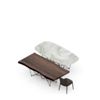 Isometric Table set Perspective 3D render png