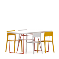 Isometric Table set front 3D render png