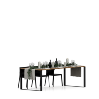 conjunto de mesa isométrica render 3d frontal png