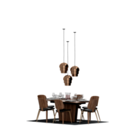 conjunto de mesa isométrica render 3d frontal png