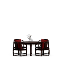 conjunto de mesa isométrica render 3d frontal png