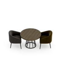 renderização 3d de perspectiva de conjunto de mesa isométrica png