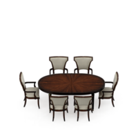 renderização 3d de perspectiva de conjunto de mesa isométrica png