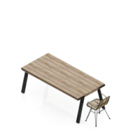 conjunto de mesa isométrica perspectiva 3d render png