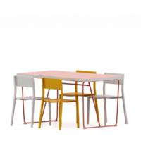 conjunto de mesa isométrica render 3d frontal png