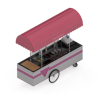 render 3d de comida callejera isométrica png