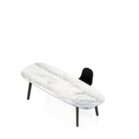 renderização 3d de perspectiva de conjunto de mesa isométrica png