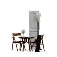 conjunto de mesa isométrica perspectiva 3d render png