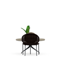 conjunto de mesa isométrica render 3d frontal png