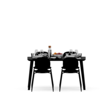 conjunto de mesa isométrica render 3d frontal png