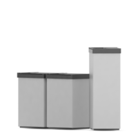 latas de lixo isométricas renderização 3d png