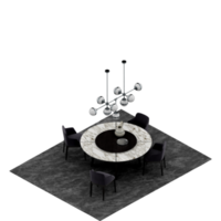 conjunto de mesa isométrica perspectiva 3d render png