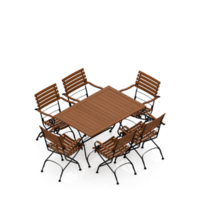 Isometric Table set Perspective 3D render png