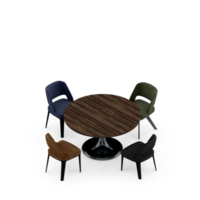 renderização 3d de perspectiva de conjunto de mesa isométrica png