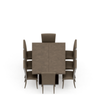 renderização 3d de perspectiva de conjunto de mesa isométrica png