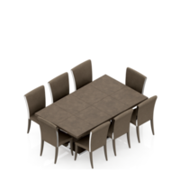 Isometric Table set Perspective 3D render png