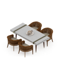 Isometric Table set Perspective 3D render png