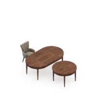 Isometric Table set Perspective 3D render png