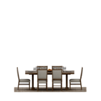 conjunto de mesa isométrica render 3d frontal png