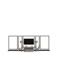 conjunto de mesa isométrica render 3d frontal png