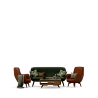 conjunto de mesa isométrica render 3d frontal png