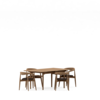 Isometric Table set front 3D render png