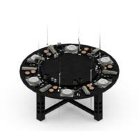 rendu 3d de la perspective de l'ensemble de table isométrique png