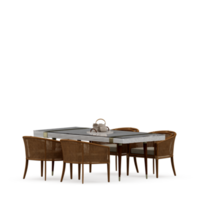 Isometric Table set front 3D render png