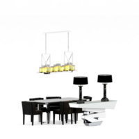 mesa isométrica definida renderização 3d frontal png