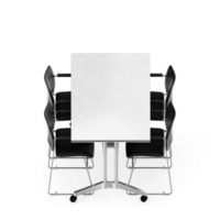 renderização 3d de perspectiva de conjunto de mesa isométrica png