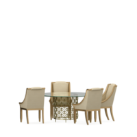 conjunto de mesa isométrica render 3d frontal png