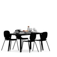 conjunto de mesa isométrica render 3d frontal png