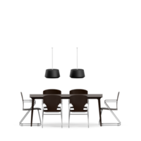 Isometric Table set front 3D render png