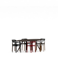 conjunto de mesa isométrica render 3d frontal png