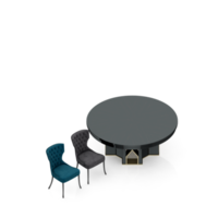 Isometric Table set Perspective 3D render png