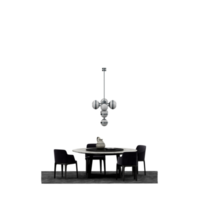 conjunto de mesa isométrica render 3d frontal png