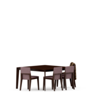 Isometric Table set front 3D render png