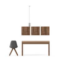 conjunto de mesa isométrica render 3d frontal png