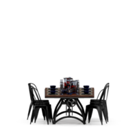 conjunto de mesa isométrica render 3d frontal png