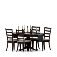 table isométrique set rendu 3d avant png