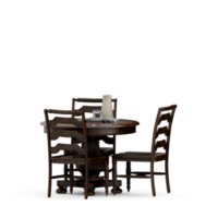 Isometric Table set front 3D render png