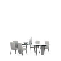 Isometric Table set front 3D render png